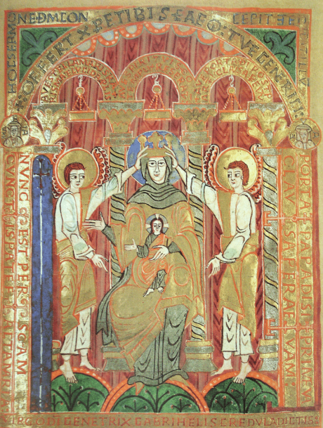 Hildesheim-evangeliaire-de-Bernward-miniature-de-la-Vierge-Portiere-fol-17r.png